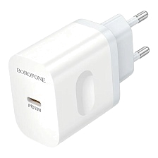 СЗУ (Сетевое зарядное устройство) BOROFONE BA99A Breeze, 1 USB Type C, PD20W, цвет белый СЗУ (Сетевое зарядное устройство) BOROFONE BA99A Breeze, 1 USB Type C, PD20W, цвет белый