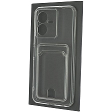 Чехол накладка CARD CASE для VIVO Y22, силикон, отдел для карт, цвет прозрачный Чехол накладка CARD CASE для VIVO Y22, силикон, отдел для карт, цвет прозрачный