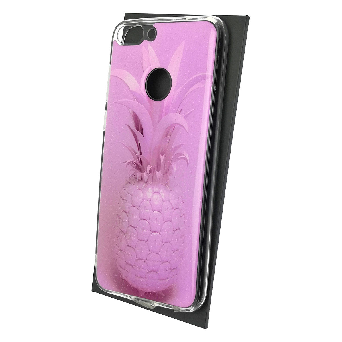 Чехол накладка для HUAWEI Honor 9 Lite, Honor 7S, P Smart, силикон, глянцевый, блестки, рисунок Фиолетовый ананас Чехол накладка для HUAWEI Honor 9 Lite, Honor 7S, P Smart, силикон, глянцевый, блестки, рисунок Фиолетовый ананас