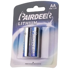 Батарейка PAIRDEER LITHIUM AA LR6 BL2 1.5V Батарейка PAIRDEER LITHIUM AA LR6 BL2 1.5V