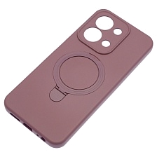 Чехол накладка Revole Mix для XIAOMI Redmi 15C, POCO C85, защита камеры, силикон, бархат, кольцо держатель, цвет лиловый