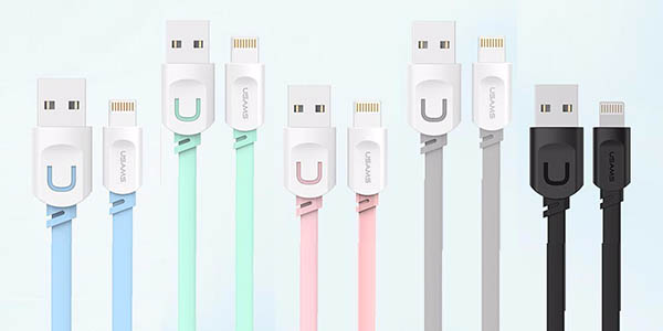 Кабель-USB для iPhone lightning USAMS U-TRANS Series (1м/2.1A), черный.