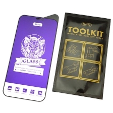 Защитное стекло YESKY MATTE ANTI-BLUE для APPLE iPhone 12 (6.1"), iPhone 12 Pro (6.1"), матовое с фильтром синего цвета, цвет черный