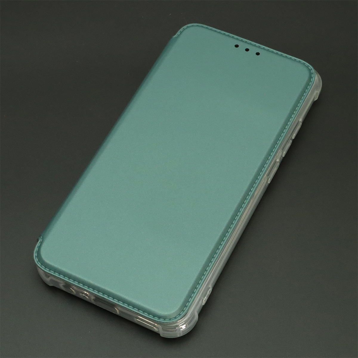 Чехол книжка для SAMSUNG Galaxy A03 (SM-A035F), экокожа, визитница, цвет темно зеленый Чехол книжка для SAMSUNG Galaxy A03 (SM-A035F), экокожа, визитница, цвет темно зеленый