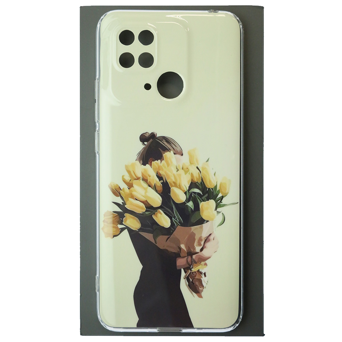 Чехол накладка для XIAOMI Redmi 10C, XIAOMI POCO C40, защита камеры, силикон, глянцевый, рисунок Девушка с цветами Чехол накладка для XIAOMI Redmi 10C, XIAOMI POCO C40, защита камеры, силикон, глянцевый, рисунок Девушка с цветами