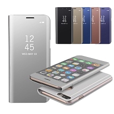 Чехол-книга Clear View standing Cover крышка-зеркало для SAMSUNG Galaxy S10 Plus 2019 цвет темно-синий.