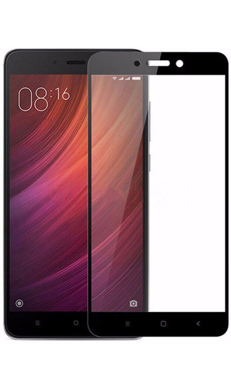 Защитное стекло ГИБКОЕ (Flexible) для XIAOMI Redmi Go, Redmi 5A, Redmi 4X, цвет окантовки черный.