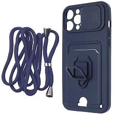 Чехол накладка MULTI FUNCTION 4 в 1 для APPLE iPhone 12 Pro MAX (6.7), цвет темно синий Чехол накладка MULTI FUNCTION 4 в 1 для APPLE iPhone 12 Pro MAX (6.7), цвет темно синий