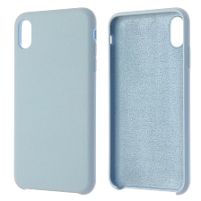 Чехол накладка Silicon Case для APPLE iPhone XS MAX, силикон, бархат, цвет аквамарин