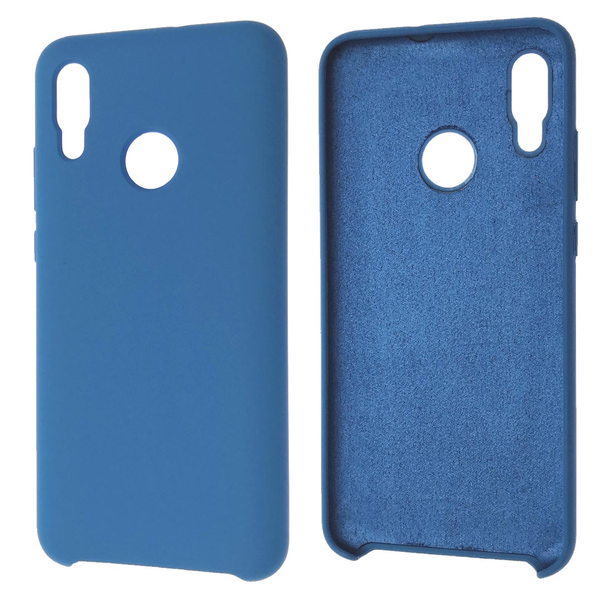 Чехол накладка Silicon Cover для HUAWEI P Smart 2019, Honor 10 Lite 2019, силикон, бархат, цвет синий.