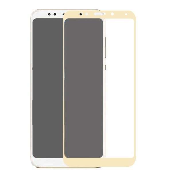 Защитное стекло 5D Full Glass /полный экран, упак-картон/ для Xiaomi Redmi 5 plus/ Note 5 золото.