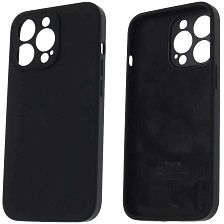 Чехол накладка Silicon Case для APPLE iPhone 13 Pro (6.1), защита камеры, с лого, силикон, бархат, цвет черный Чехол накладка Silicon Case для APPLE iPhone 13 Pro (6.1), защита камеры, с лого, силикон, бархат, цвет черный