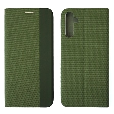 Чехол книжка MESH для SAMSUNG Galaxy A14 4G, текстиль, силикон, бархат, визитница, цвет зеленый Чехол книжка MESH для SAMSUNG Galaxy A14 4G, текстиль, силикон, бархат, визитница, цвет зеленый