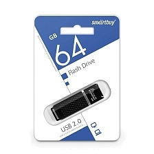 Флешка USB 64GB Smart Buy Quartz, цвет черный