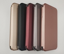 Чехол-книжка на силиконовой основе для SAMSUNG GALAXY J6 PLUS (2018) материал экокожа цвет черный.