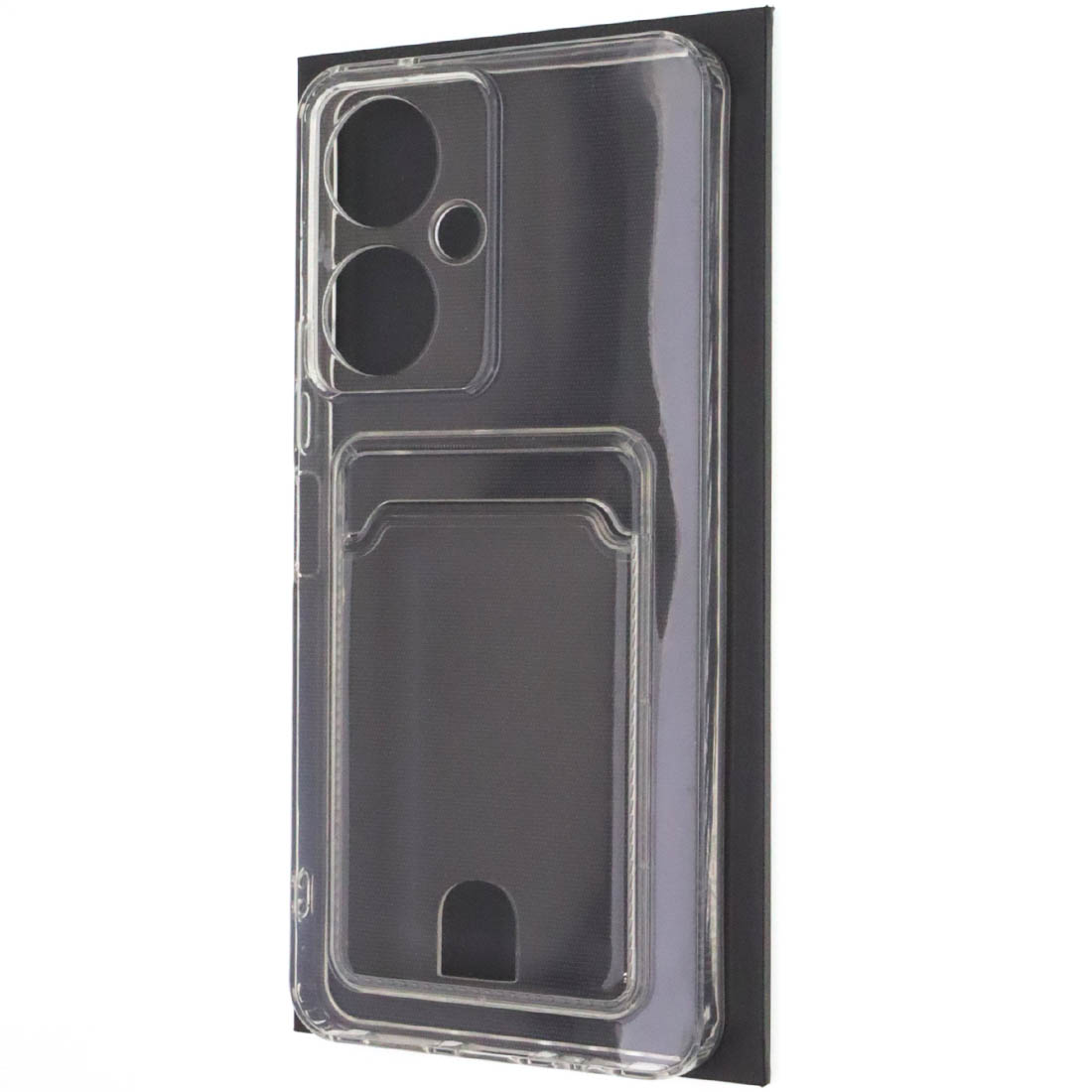 Чехол накладка CARD CASE для VIVO Y27, силикон, отдел для карт, цвет прозрачный