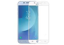 Защитное стекло 5D FULL GLASS /клеится на полный экран, упак-картон/ для Samsung J5 2017/J530 белый.