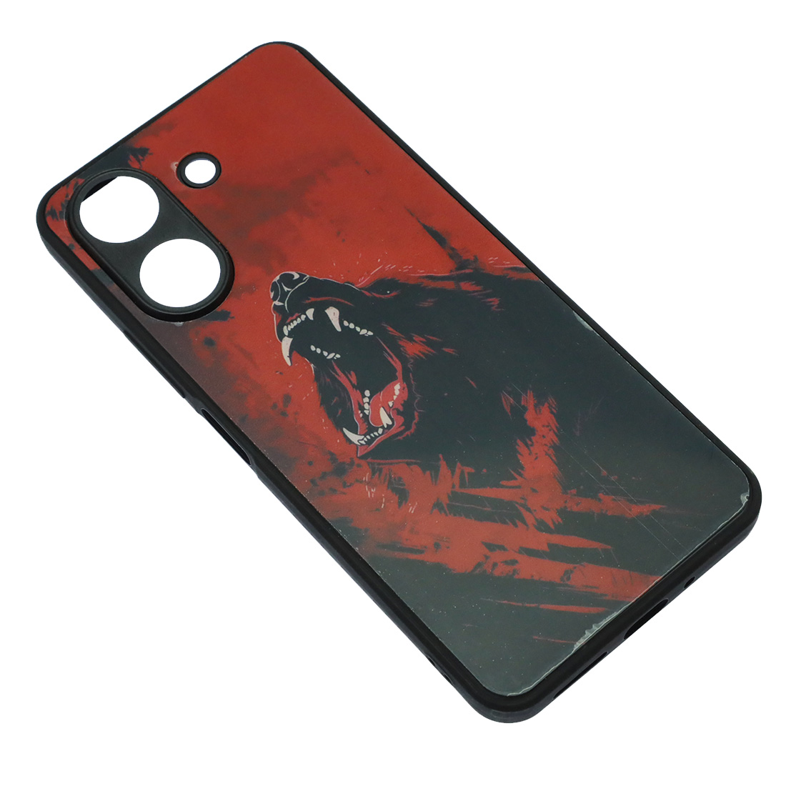 Чехол накладка для XIAOMI Redmi 13C, POCO C65, пластик, силикон, защита камеры, рисунок Рычащий медведь Чехол накладка для XIAOMI Redmi 13C, POCO C65, пластик, силикон, защита камеры, рисунок Рычащий медведь