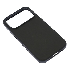 Чехол накладка Silicone Case для Apple iPhone 17 Pro, бархатная подложка, цвет черный