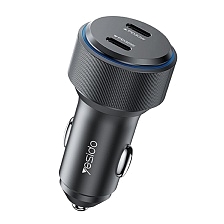 АЗУ (Автомобильное зарядное устройство) YESIDO Y48, 60W, 2 USB Type C, цвет черный АЗУ (Автомобильное зарядное устройство) YESIDO Y48, 60W, 2 USB Type C, цвет черный