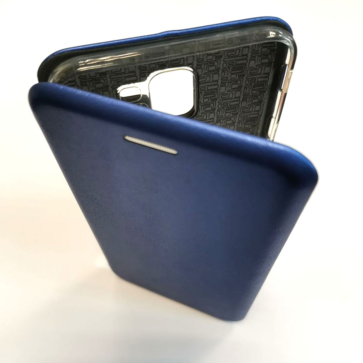 Чехол книжка для SAMSUNG Galaxy J6 2018 (SM-J600), экокожа, визитница, цвет синий