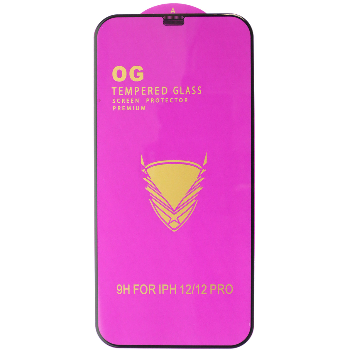 Защитное стекло 9H OG ARMOR для APPLE iPhone 12 (6.1"), iPhone 12 Pro (6.1"), с сеточкой на динамике, цвет окантовки черный