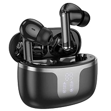 Гарнитура (наушники с микрофоном) беспроводная, HOCO EQ10 Plus Harmony True, LCD дисплей, ANC, ENC, цвет черный