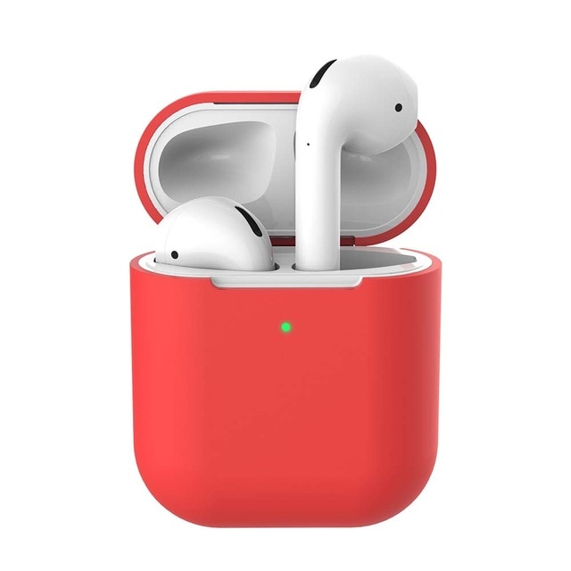 Чехол Silicon Case Slim для беспроводных наушников APPLE AirPods 1, AirPods 2, силикон, цвет красный Чехол Silicon Case Slim для беспроводных наушников APPLE AirPods 1, AirPods 2, силикон, цвет красный