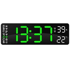 Электронные часы X5503, будильник, зеленый циферблат, цвет черный