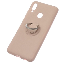 Чехол накладка RING для HUAWEI Honor 10 Lite, P Smart 2019, силикон, бархат, кольцо держатель, цвет розовый песок Чехол накладка RING для HUAWEI Honor 10 Lite, P Smart 2019, силикон, бархат, кольцо держатель, цвет розовый песок