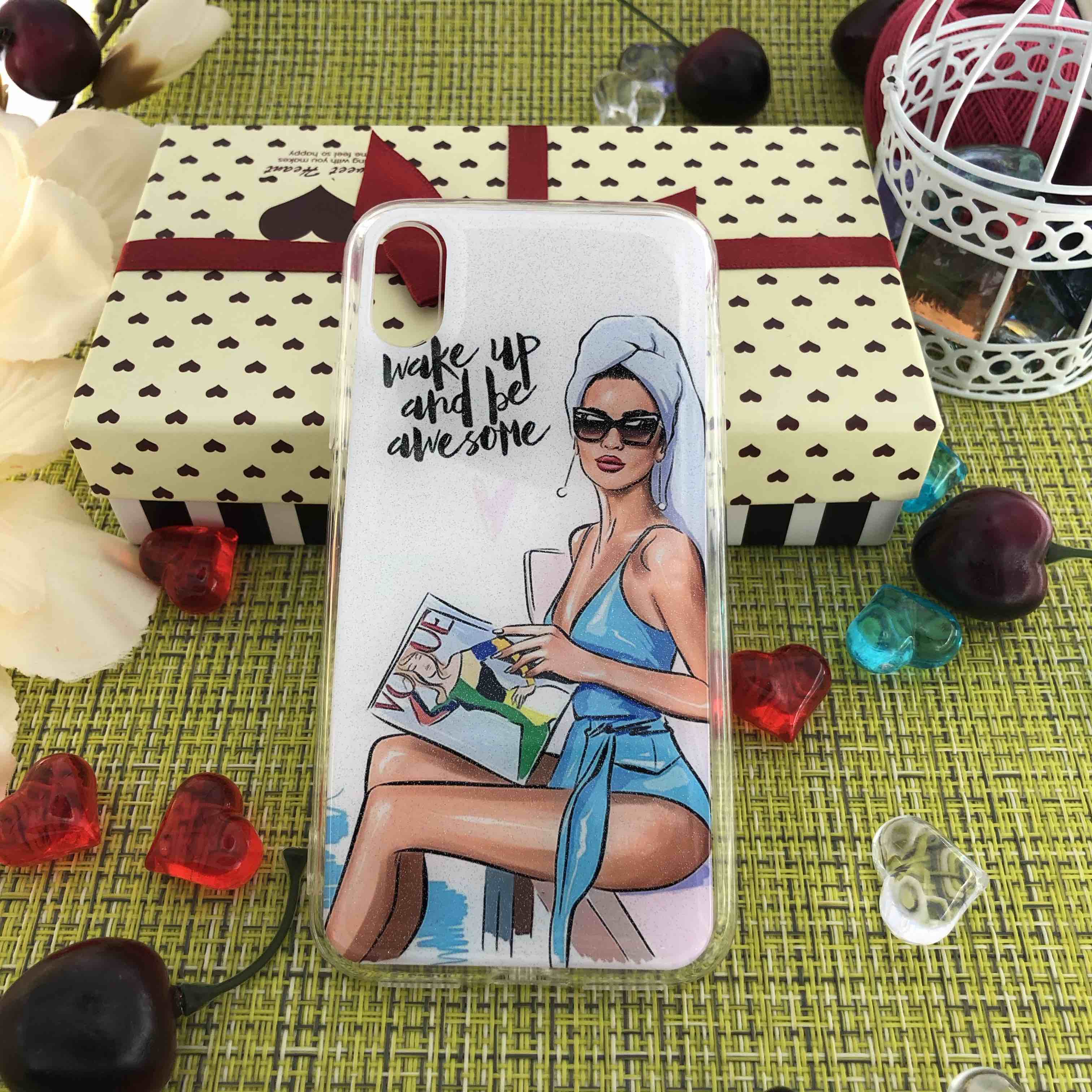 Чехол накладка для APPLE iPhone X, XS, силикон, рисунок девушка VOGUE Wake up.