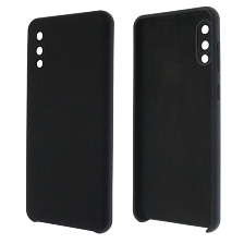 Чехол накладка Silicon Cover для SAMSUNG Galaxy A02 (SM-A022), силикон, бархат, цвет черный Чехол накладка Silicon Cover для SAMSUNG Galaxy A02 (SM-A022), силикон, бархат, цвет черный