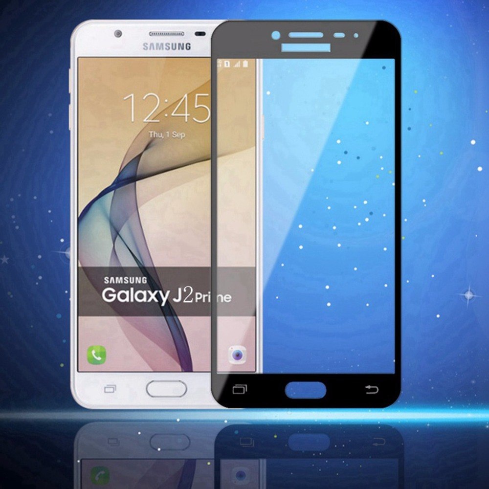 Защитное стекло 5D Full Glass /полный экран, упак-картон/ для Samsung J2 PRiME черный.
