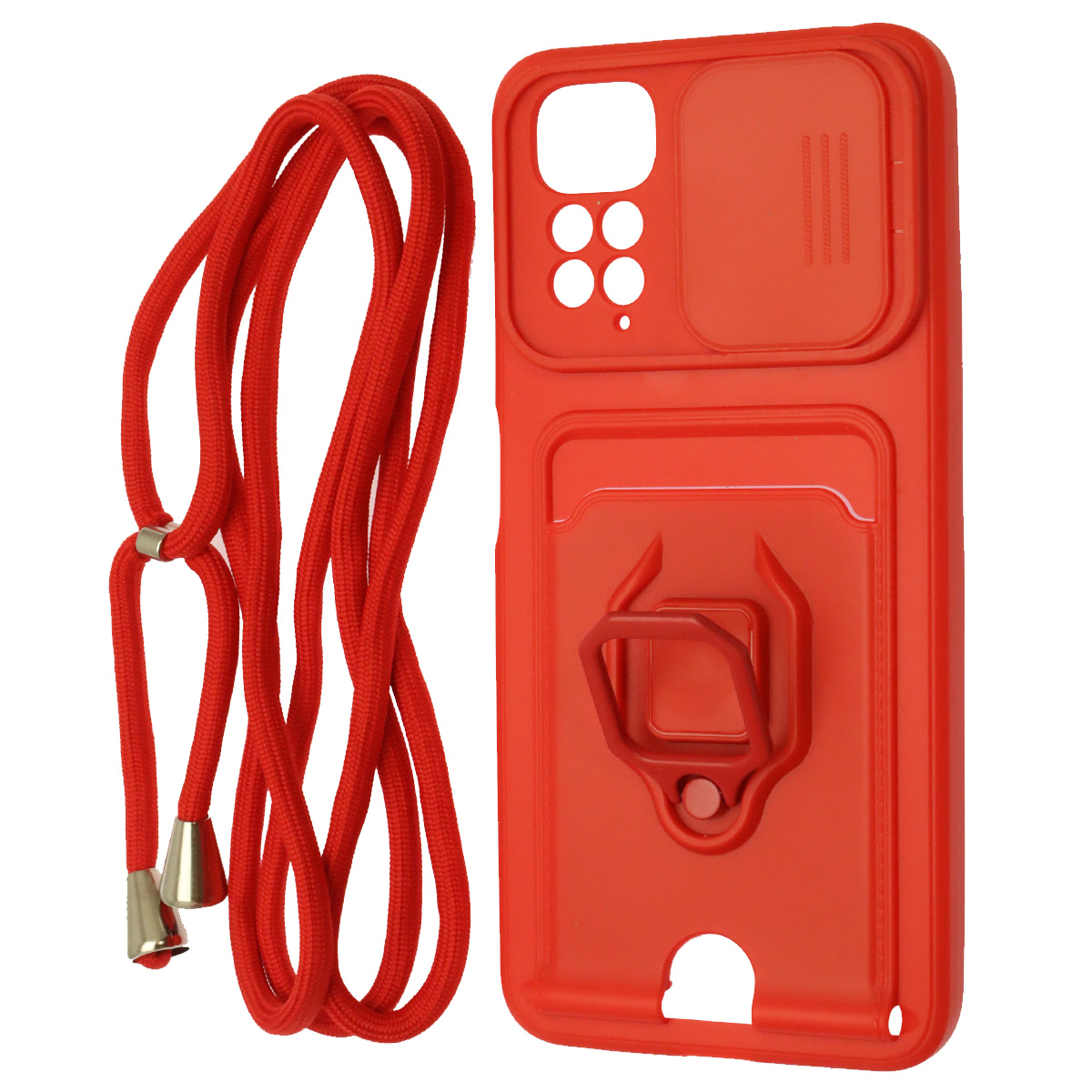 Чехол накладка MULTI FUNCTION 4 в 1 для XIAOMI Redmi Note 11 4G, Redmi Note 11S, цвет красный Чехол накладка MULTI FUNCTION 4 в 1 для XIAOMI Redmi Note 11 4G, Redmi Note 11S, цвет красный
