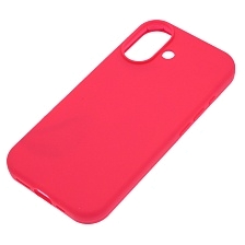 Чехол накладка Silicone Case для Apple iPhone 17, силикон, бархатная подложка, цвет фуксия