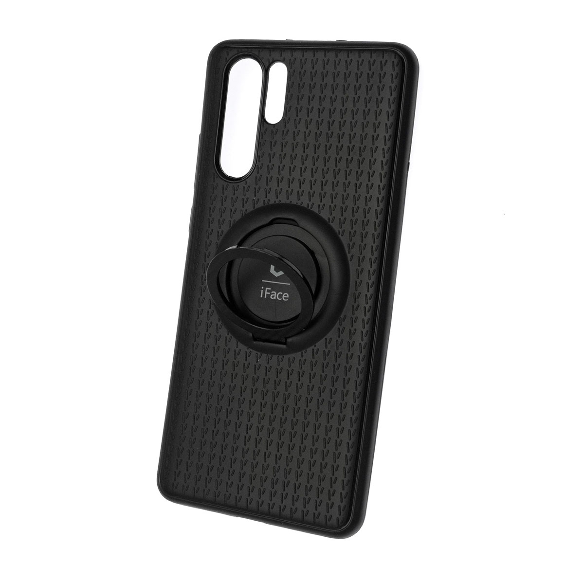 Чехол накладка iFace для HUAWEI P30 Pro 2019 (VOG-L29), P30 Plus (VOG-ALOO), силикон, кольцо держатель, цвет черный.