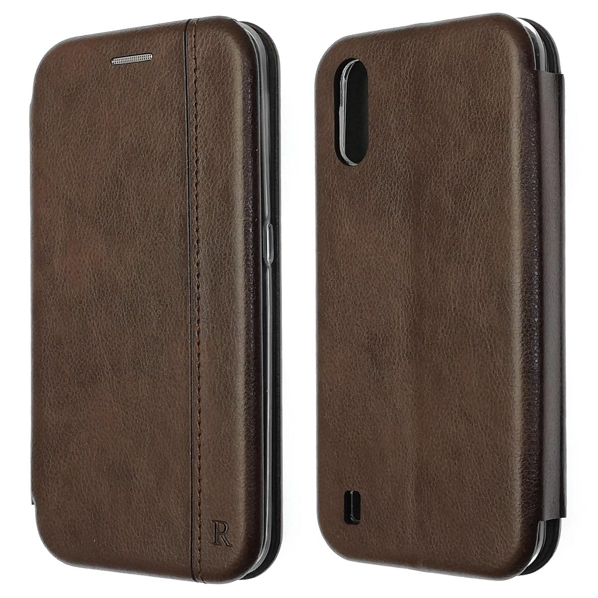 Чехол книжка VINTAGE LiNE для SAMSUNG Galaxy A01 (SM-A015F), экокожа, визитница, цвет темно коричневый Чехол книжка VINTAGE LiNE для SAMSUNG Galaxy A01 (SM-A015F), экокожа, визитница, цвет темно коричневый