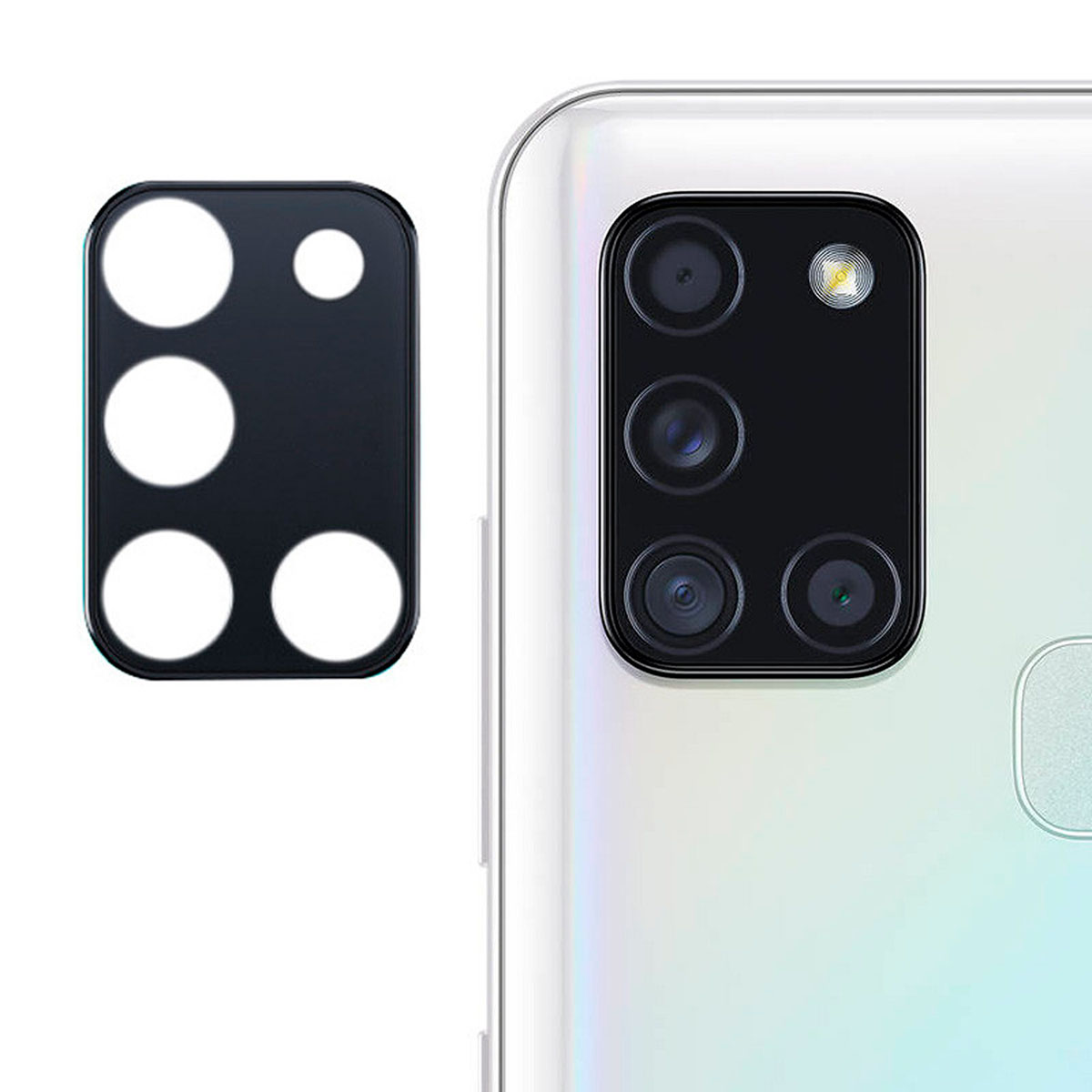 Защитное стекло на заднюю камеру для SAMSUNG Galaxy A21S, цвет черный