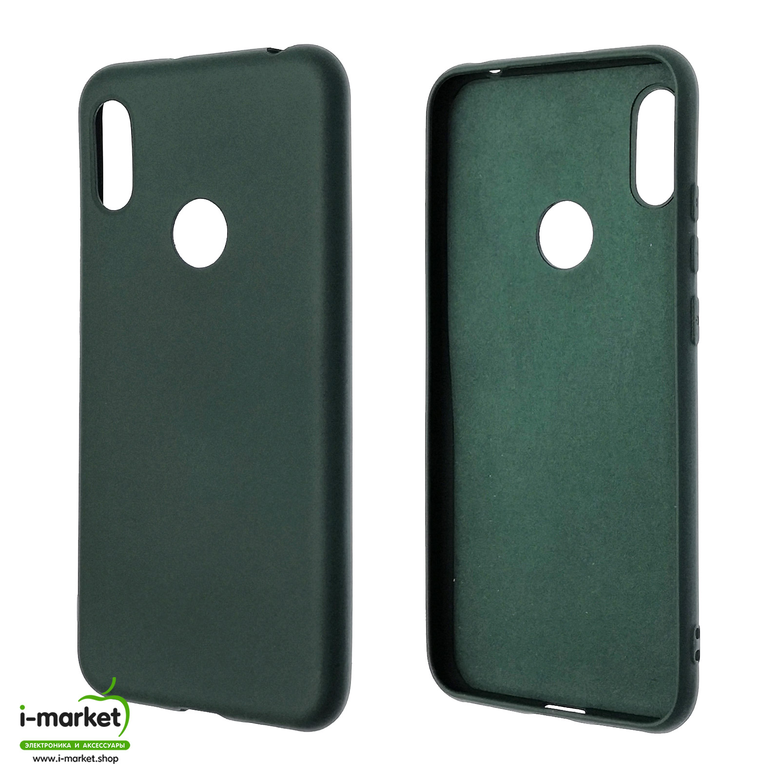 Чехол накладка NANO для HUAWEI Honor 8A, Y6 2019, силикон, бархат, цвет темно зеленый