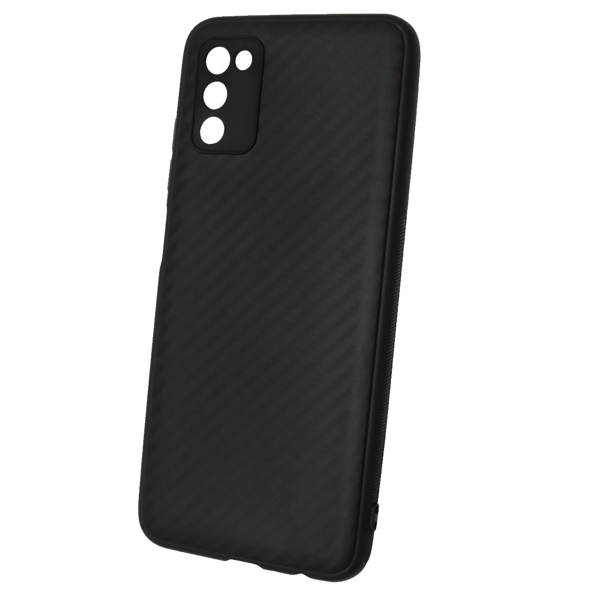 Чехол накладка для SAMSUNG Galaxy A03s (SM-A037F), силикон, карбон, цвет черный Чехол накладка для SAMSUNG Galaxy A03s (SM-A037F), силикон, карбон, цвет черный