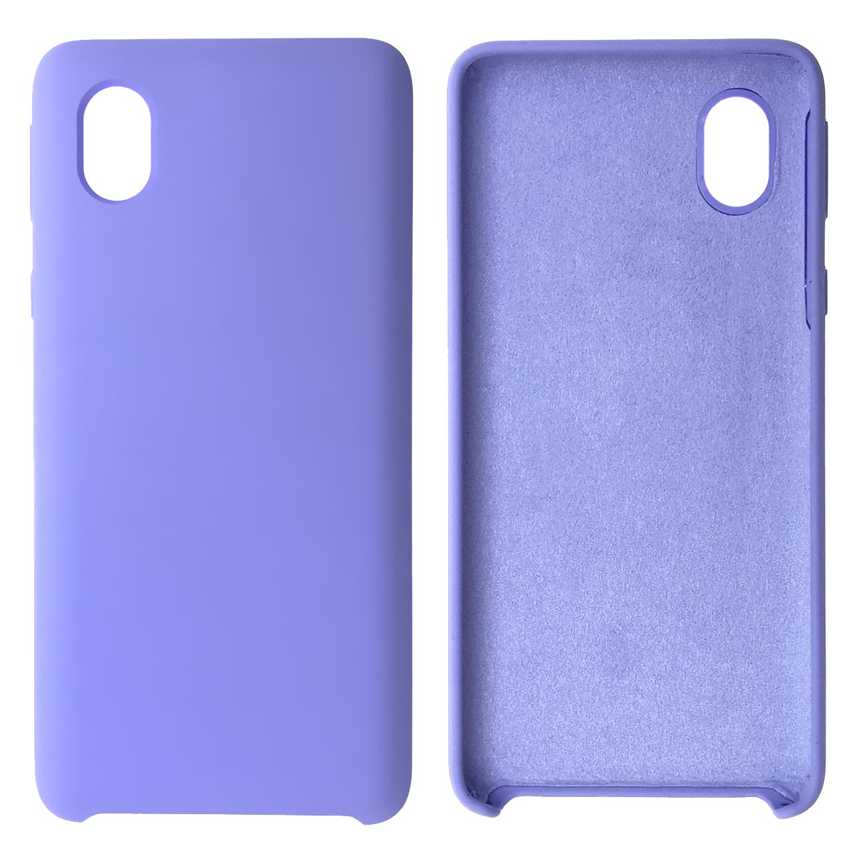 Чехол накладка Silicon Cover для SAMSUNG Galaxy A01 Core (SM-A013), силикон, бархат, цвет сиреневый | РЕТРО 7