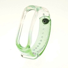 Сменный ремешок для фитнес браслета, смарт часов XIAOMI Mi Band 5, силикон, цвет прозрачно зеленый Сменный ремешок для фитнес браслета, смарт часов XIAOMI Mi Band 5, силикон, цвет прозрачно зеленый