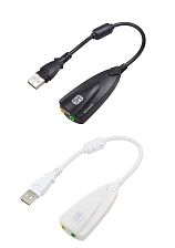 Внешняя USB звуковая карта, адаптер TISHRIC 5HV2, звук 7.1 канальный, 3.5 мм разъём, выход для микрофона и наушников, цвет белый