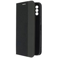 Чехол книжка MESH для TECNO Spark 8P, текстиль, силикон, бархат, визитница, цвет черный