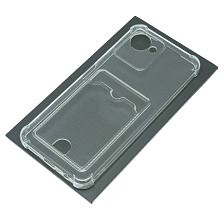 Чехол накладка CARD CASE для Realme C30, Realme C30S, Realme Narzo 50i Prime, силикон, отдел для карт, цвет прозрачный Чехол накладка CARD CASE для Realme C30, Realme C30S, Realme Narzo 50i Prime, силикон, отдел для карт, цвет прозрачный