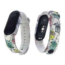 Сменный ремешок для фитнес браслета, смарт часов XIAOMI Mi Band 5, рисунок Совушки. Сменный ремешок для фитнес браслета, смарт часов XIAOMI Mi Band 5, рисунок Совушки.