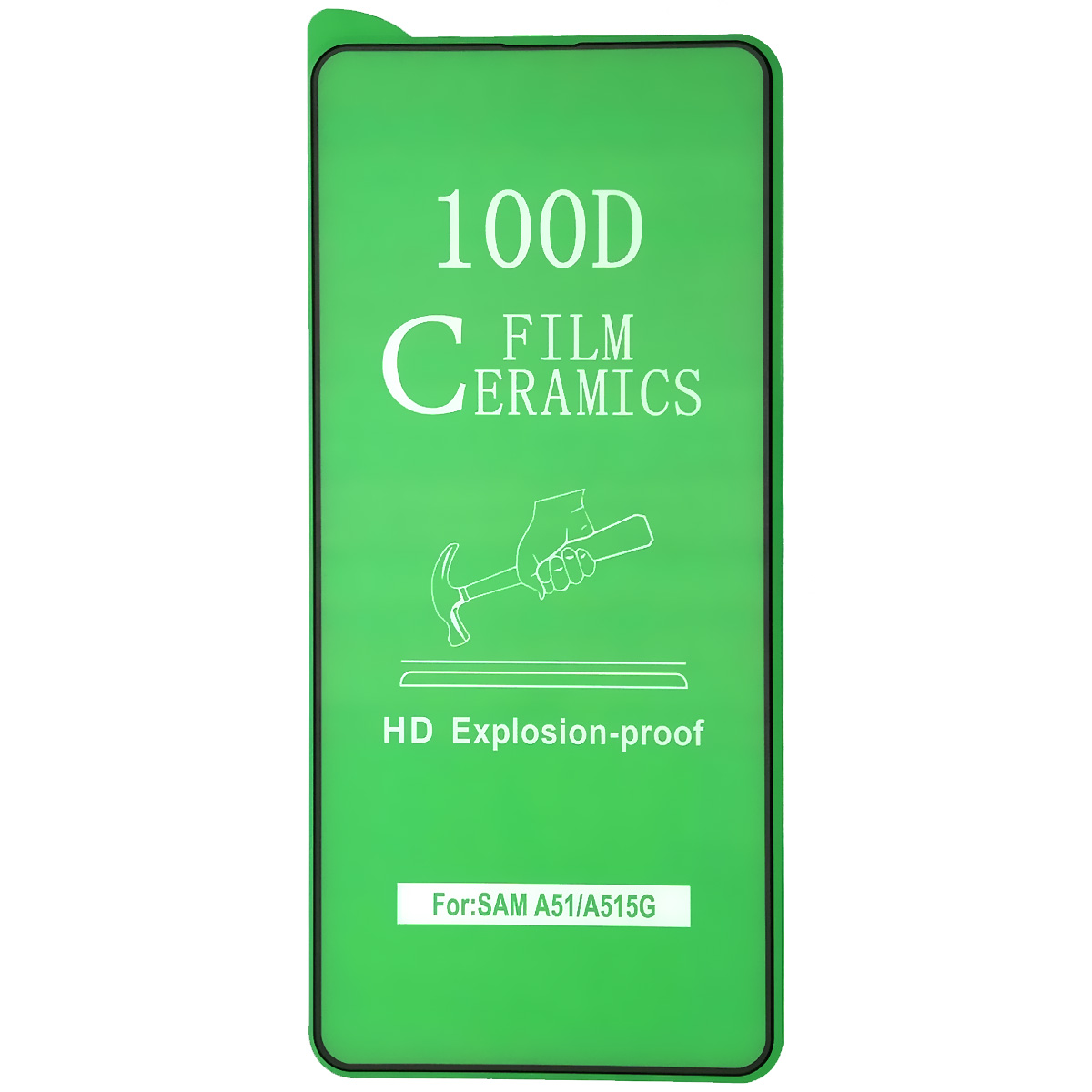Защитное стекло 100D Ceramics для SAMSUNG Galaxy A51 (SM-A515F), A40s (SM-A405), Vivo V17, V17 Pro, X30, X30 Pro, IQOO 3, цвет окантовки черный