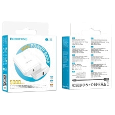 Внешний портативный аккумулятор, Power Bank BOROFONE BJ31 Level, 5000 mAh, цвет белый Внешний портативный аккумулятор, Power Bank BOROFONE BJ31 Level, 5000 mAh, цвет белый