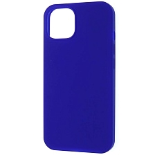 Чехол накладка Silicon Case для APPLE iPhone 14 (6.1"), силикон, бархат, цвет космически синий Чехол накладка Silicon Case для APPLE iPhone 14 (6.1"), силикон, бархат, цвет космически синий