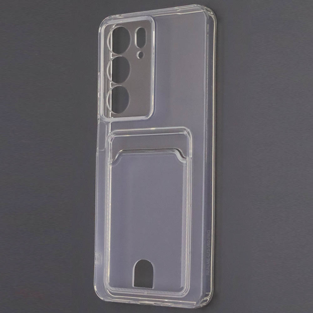Чехол накладка CARD CASE для Realme C75, защита камеры, силикон, отдел для карт, цвет прозрачный Чехол накладка CARD CASE для Realme C75, защита камеры, силикон, отдел для карт, цвет прозрачный